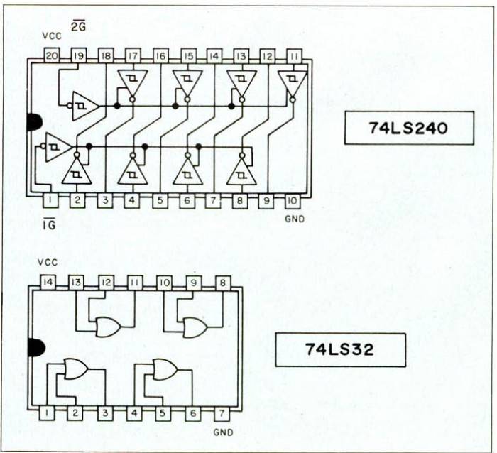 Interior de los dos circuitos integrados que componen el Joystick Microhhoby (Fig. 3).